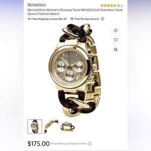 Michael Kors Gold and Brown Women's Watch